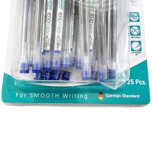 NEW 25 pcs. Hauser EON German Ball Pen BLUE 1.0mm Refillable Comfort Grip - Picture 7 of 10